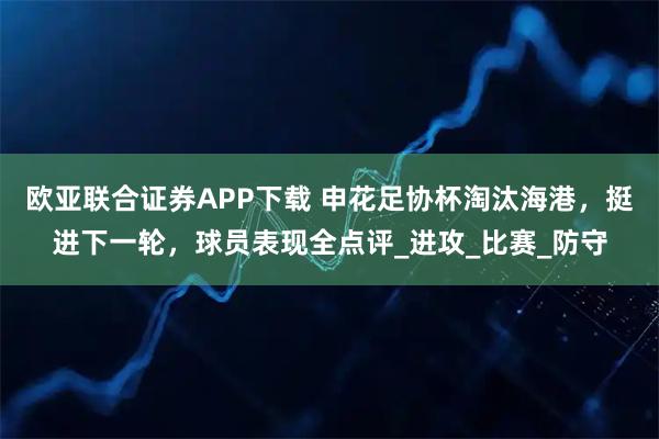 欧亚联合证券APP下载 申花足协杯淘汰海港，挺进下一轮，球员表现全点评_进攻_比赛_防守